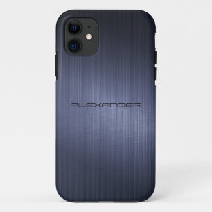 Capa Para iPhone Da Case-Mate Escuro Azul Esmagado Alumínio Metálico Escuro Mono