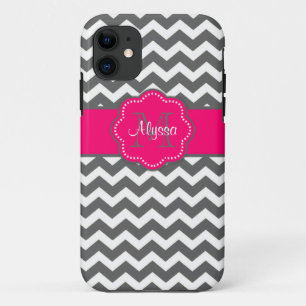 Capa Para iPhone Da Case-Mate Escuro - Chevron cinzento e cor-de-rosa