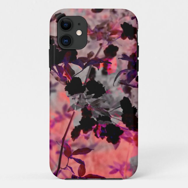 Capa Para iPhone Da Case-Mate Espelho das flores pretas vermelhas Arte design (Verso)