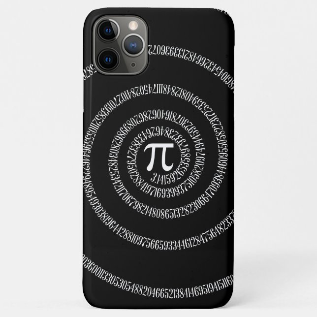 Capa Para iPhone Da Case-Mate Espiral para Dígitos Pi em Preto (Verso)