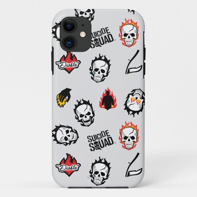 Capa Para iPhone Da Case-Mate Esquadrão Suicida | Diablo Emoji Pattern (Verso)