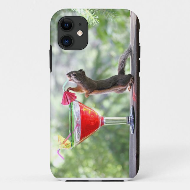 Capa Para iPhone Da Case-Mate Esquilo que bebe um cocktail no happy hour (Verso)