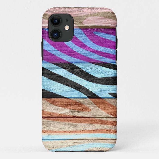 Capa Para iPhone Da Case-Mate Estampa de Zebra em Madeira #22 (Verso)