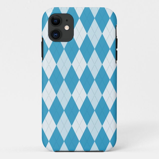 Capa Para iPhone Da Case-Mate Estilo Argyle Azul Peacock Forma Diamante Pequena (Verso)