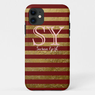 Capa Para iPhone Da Case-Mate estilo de banda ouro vermelho monograma