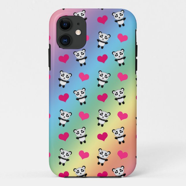 Capa Para iPhone Da Case-Mate Estilo de panda do arco-íris bonito (Verso)