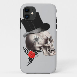 Capa Para iPhone Da Case-Mate Estilo do crânio gótico e da tatuagem do rosa