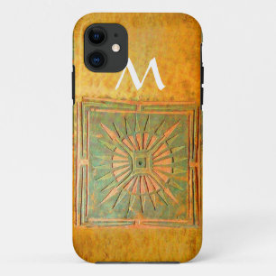 Capa Para iPhone Da Case-Mate ESTRELA DE MANHÃ,Amarela,Marrom,Monograma Branco