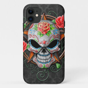Capa Para iPhone Da Case-Mate Estrela do crânio do açúcar, cinzenta