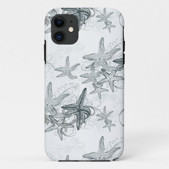 Capa Para iPhone Da Case-Mate Estrela do mar no teste padrão do mar (Verso)