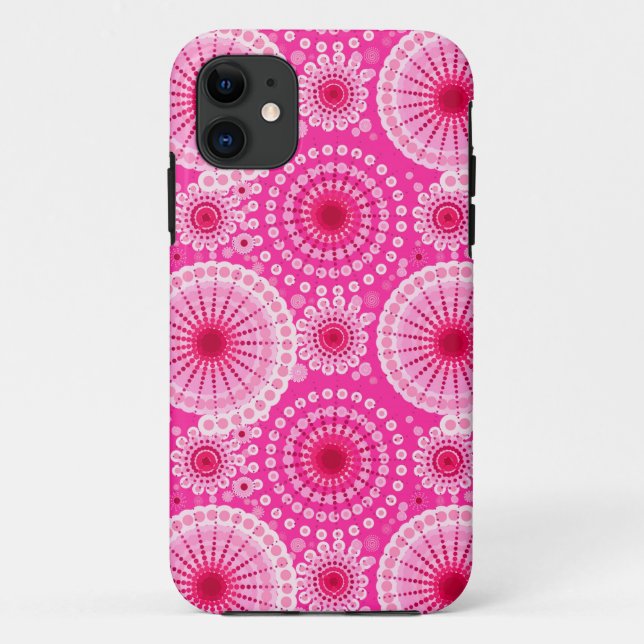Capa Para iPhone Da Case-Mate Estrelas e pineiras, fuchsia rosa e marrom (Verso)