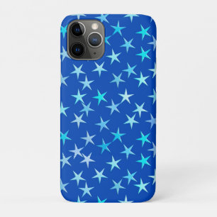 Capa Para iPhone Da Case-Mate Estrelas Satin, azul pálido sobre cobalto