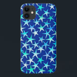 Capa Para iPhone Da Case-Mate Estrelas satíricas, azul pálido sobre cobalto<br><div class="desc">Estrelas sombreadas em tons de azul pálido e turquesa,  com gradiente satírico,  contra um fundo azul cobalto</div>