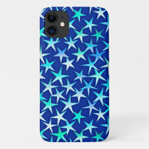 Capa Para iPhone Da Case-Mate Estrelas satíricas, azul pálido sobre cobalto
