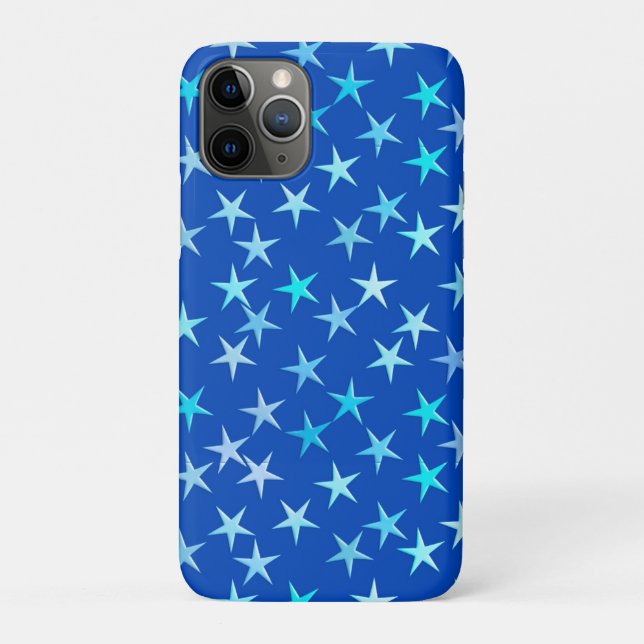 Capa Para iPhone Da Case-Mate Estrelas satíricas, azul pálido sobre cobalto (Verso)