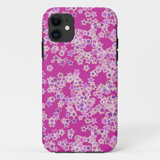 Capa Para iPhone Da Case-Mate Estrelas, tons de lilás contra magenta (Verso)