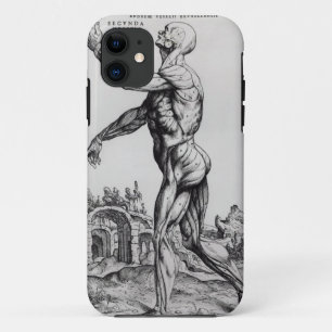 Capa Para iPhone Da Case-Mate Estrutura da musculatura de um homem (b/w negativo