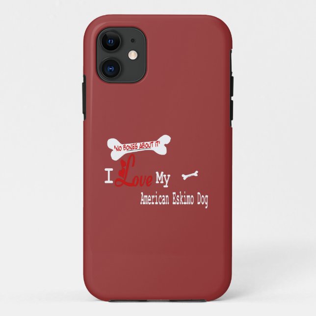 Capa Para iPhone Da Case-Mate Eu Amo Meu Cachorro Esquimó Americano (Verso)