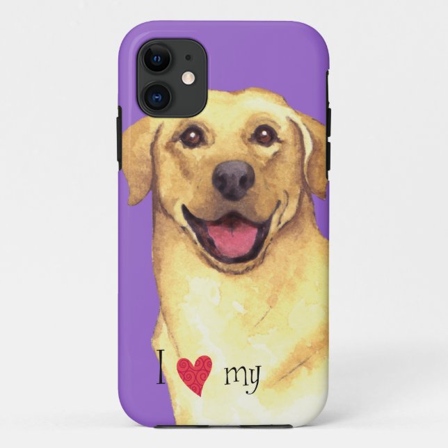Capa Para iPhone Da Case-Mate Eu amo meu laboratório amarelo (Verso)