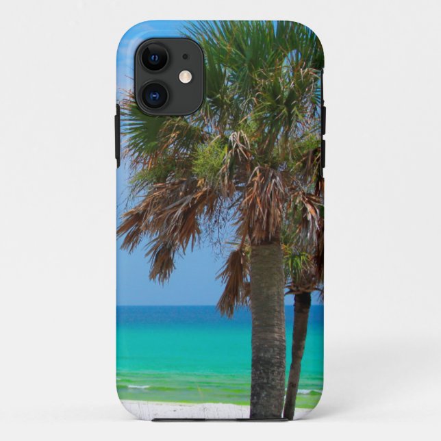 Capa Para iPhone Da Case-Mate EUA, Flórida. Palmeiras na Costa Esmeralda (Verso)