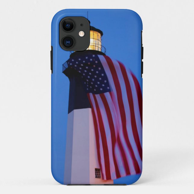 Capa Para iPhone Da Case-Mate EUA, Geórgia, Tybee Island, Bandeira Voando 2 (Verso)