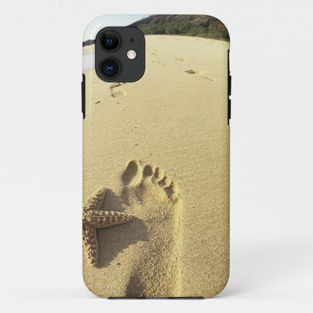 Capa Para iPhone Da Case-Mate EUA, Havaí, Maui, Makena Beach, Footprint e (Verso)
