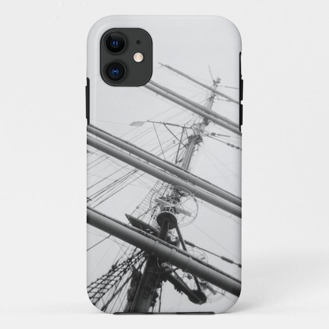 Capa Para iPhone Da Case-Mate EUA, Massachusetts, Boston. Mastros de navio alto. (Verso)