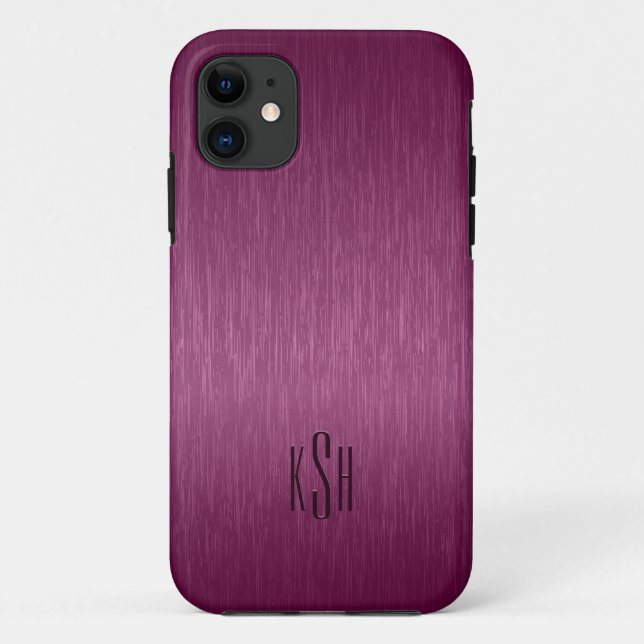 Capa Para iPhone Da Case-Mate Exame de Alumínio Vermelho de Maroon Metálico (Verso)