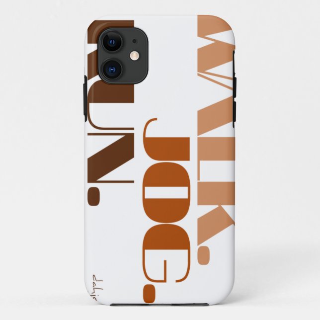 Capa Para iPhone Da Case-Mate EXECUÇÃO DE TRABALHO DE WALK BROWN (fonte CHUNKY) (Verso)