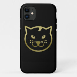 Capa Para iPhone Da Case-Mate Face de Gato Dourada e Falso - Cor de fundo person