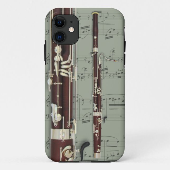 Capa Para iPhone Da Case-Mate Fagote & capa de telefone da partitura. Cor da (Verso)
