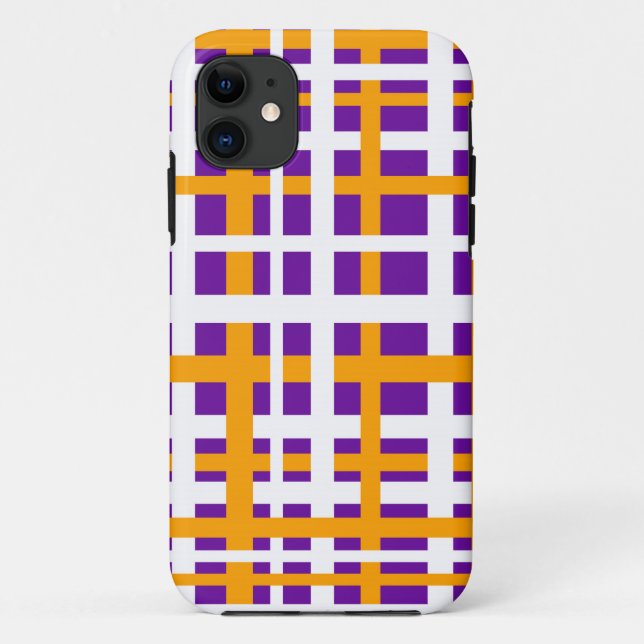Capa Para iPhone Da Case-Mate Faixas de Interceptação Púrpura e Laranja (Verso)