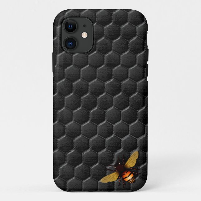 Capa Para iPhone Da Case-Mate Favo de mel preto (Verso)