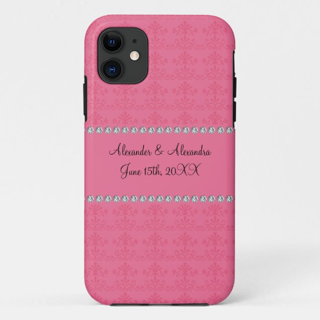 Capa Para iPhone Da Case-Mate Favor de casamento de diamante rosa (Verso)