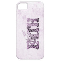 Fé em letras textured roxas