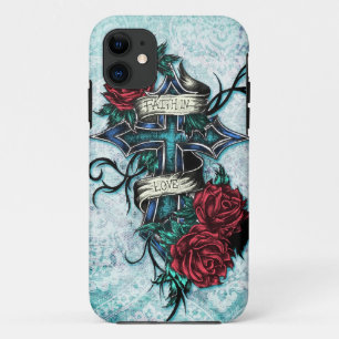 Capa Para iPhone Da Case-Mate Fé em rosas do amor e arte transversal na base