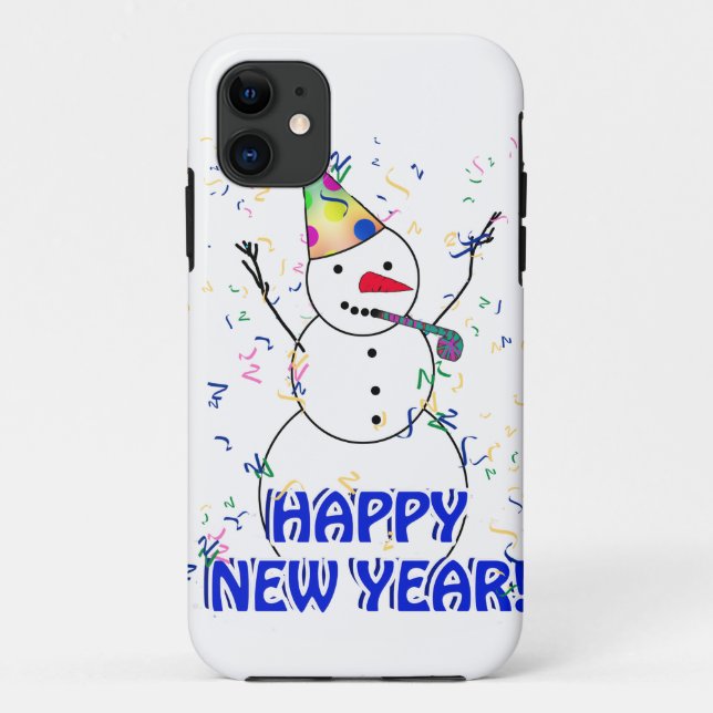 Capa Para iPhone Da Case-Mate Feliz ano novo do Celebrador Snowman (Verso)