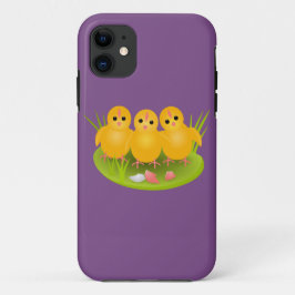 Capa Para iPhone Da Case-Mate Feliz Páscoa pintinhos amarelos na grama verde