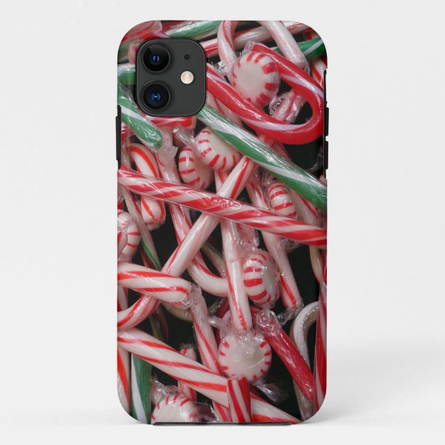 Capa Para iPhone Da Case-Mate Feriado de Natal Candy Canes and Peppermints (Verso)