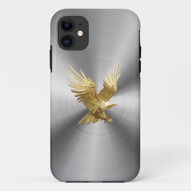 Capa Para iPhone Da Case-Mate Ferro Dourado do aço de Eagle (Verso)