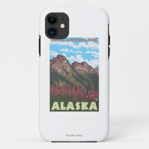 Capa Para iPhone Da Case-Mate Fireweed & montanhas - parque nacional de Denali,