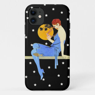 Capa Para iPhone Da Case-Mate Flapper Lady Moon Stars Red Hair da Vintage em 192