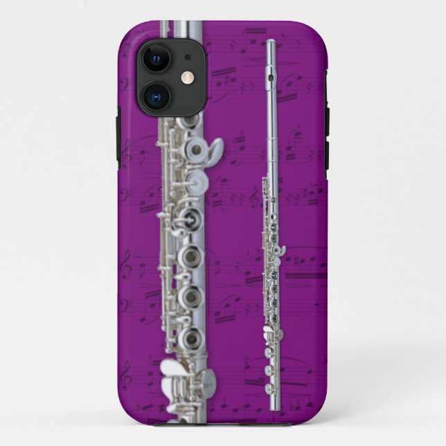 Capa Para iPhone Da Case-Mate Flauta & capa de telefone da partitura. Cor da (Verso)