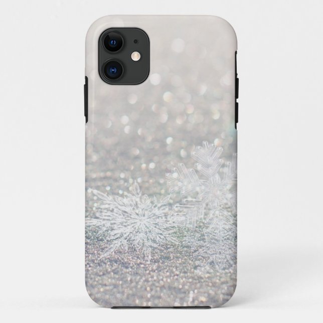 Capa Para iPhone Da Case-Mate Floco de neve Bokeh Bling do inverno (Verso)