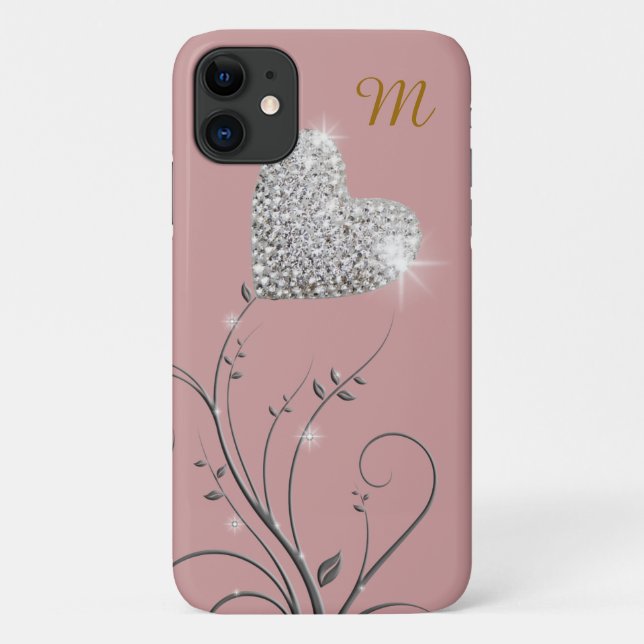Capa Para iPhone Da Case-Mate flor brilhante do coração (Verso)