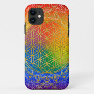 Capa Para iPhone Da Case-Mate Flor da Vida - Ornamento Ouro arco-íris