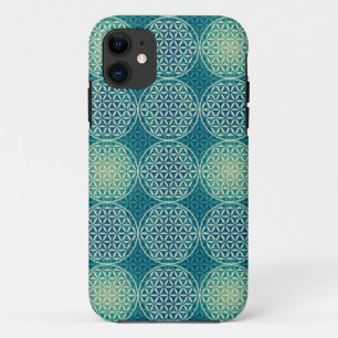 Capa Para iPhone Da Case-Mate Flor da vida - padrão do selo - azul ciano