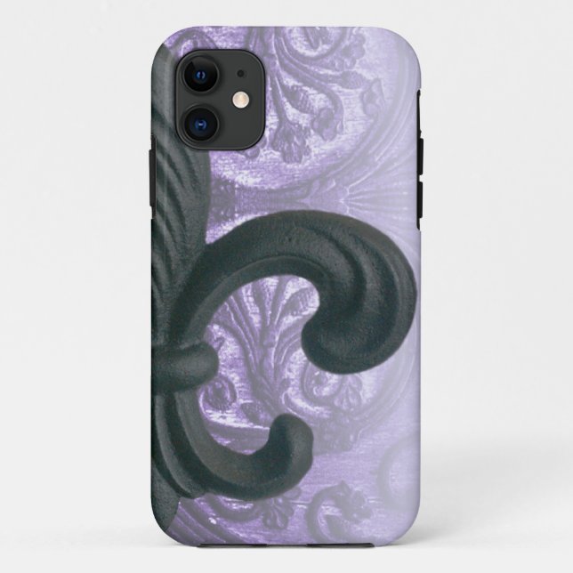 Capa Para iPhone Da Case-Mate flor de lis do ferro do "lilac" (Verso)