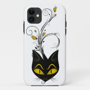 Capa Para iPhone Da Case-Mate flor do amarelo do gato preto do caso do iPhone 5