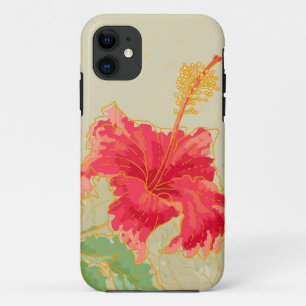 Capa Para iPhone Da Case-Mate Flor do hibiscus no fundo tonificado